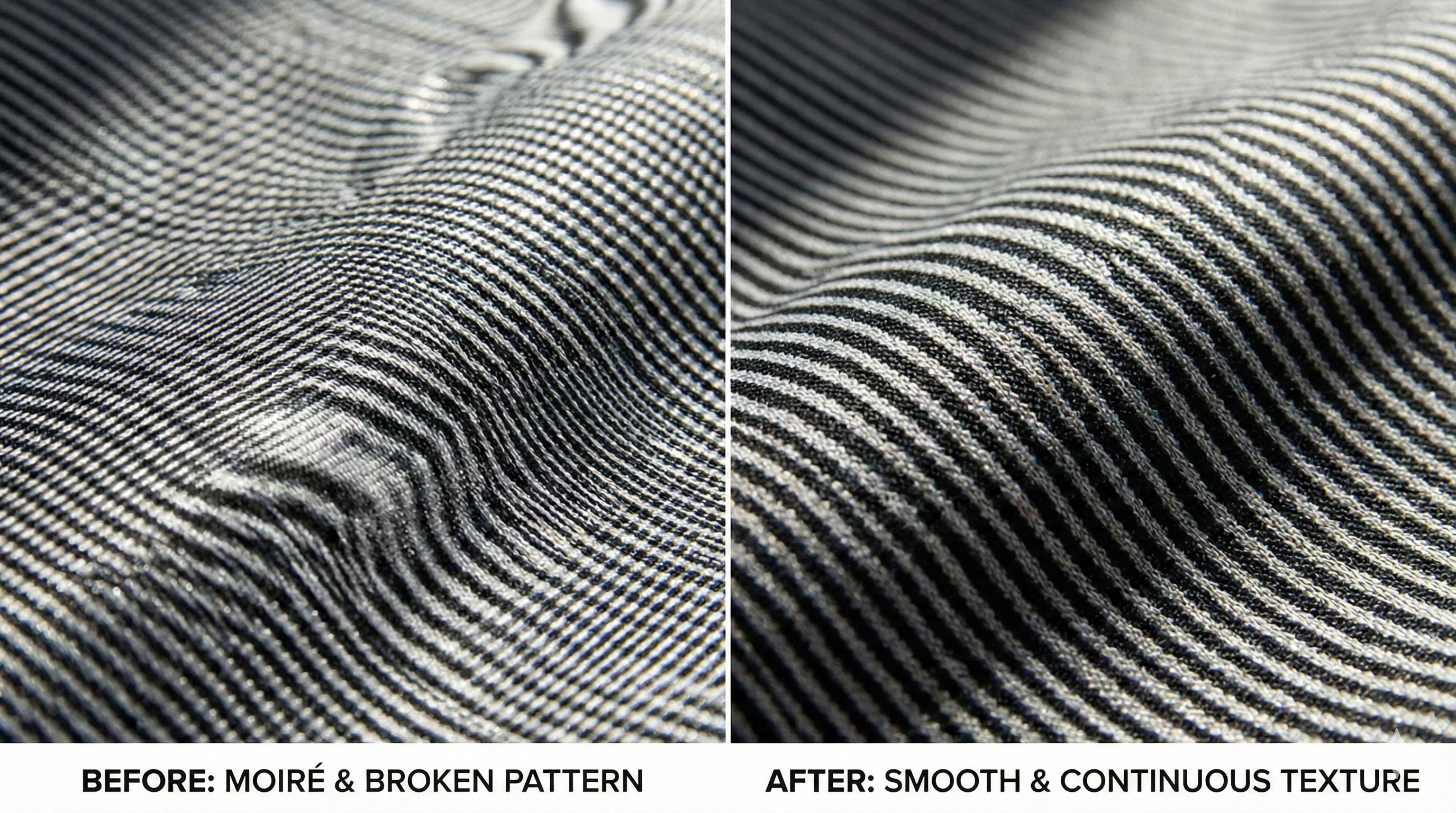 Fabric texture comparison showing pattern reconstruction